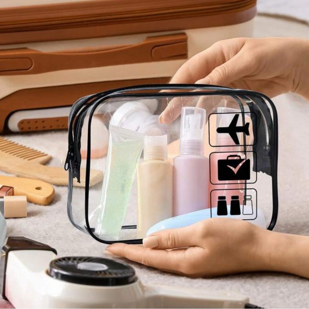 🖤 New TSA Approved Toiletry clear pvc Bag Travel Makeup Cosmetic Airport Airline